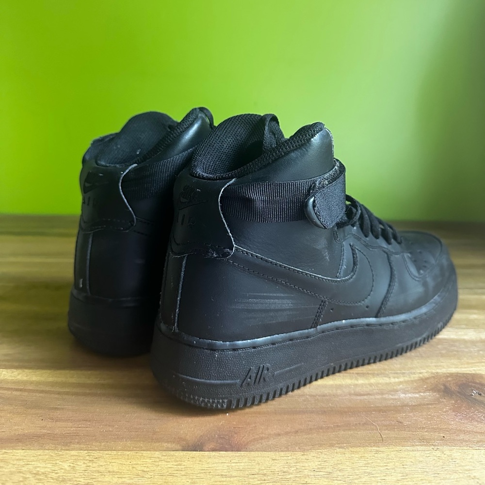 Black High-top Nike Air Force 1s - Picture 3 of 5